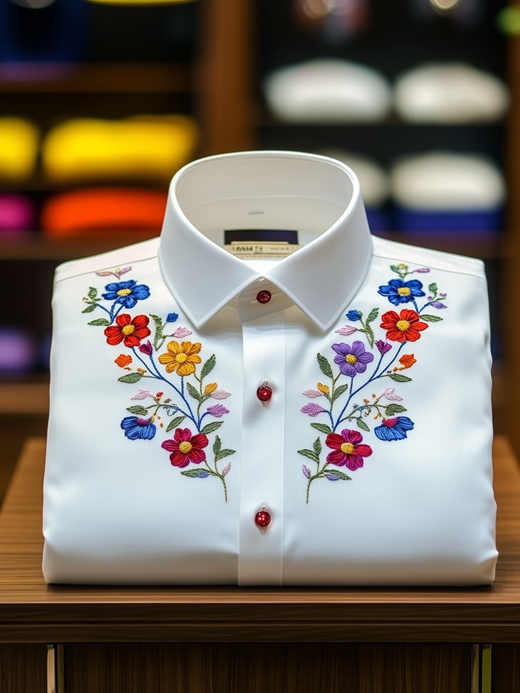 Camisa ejecutivo casual floral solapa de manga corta para hombre