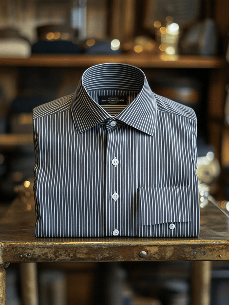 Camisa de lujo ejecutivo a rayas de manga larga para hombre