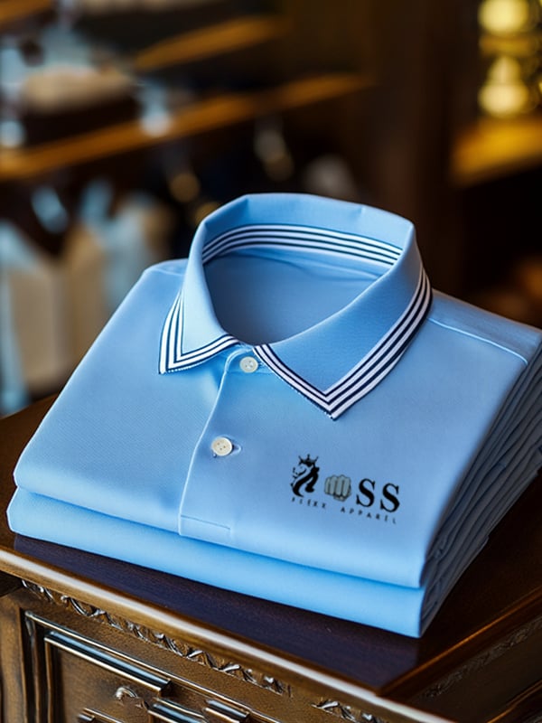 Camisa polo ejecutivo Logo estampado solapa para hombre