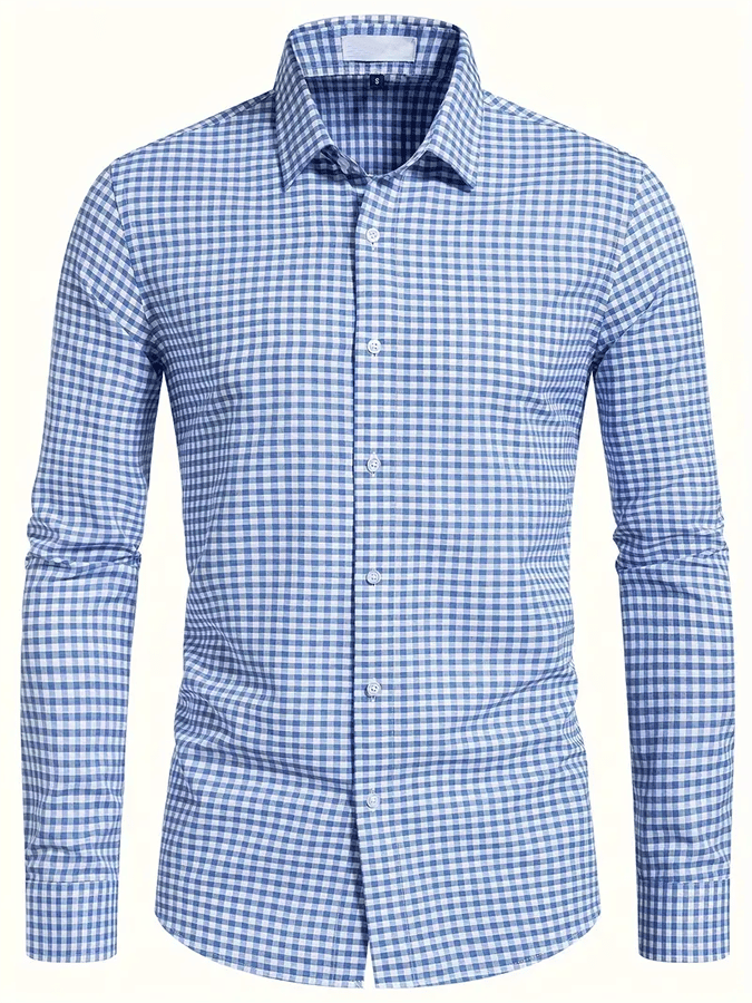 para hombre Plaid ejecutivo casual camisa