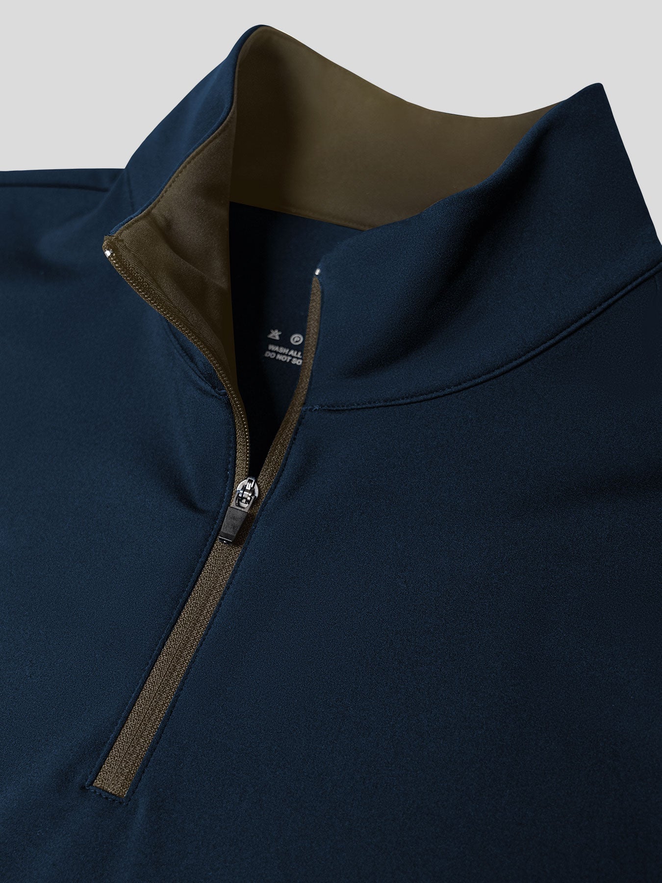 SmoothBlend clásico Fit Half Zip Mock Neck Tee:Zip Contrast Color