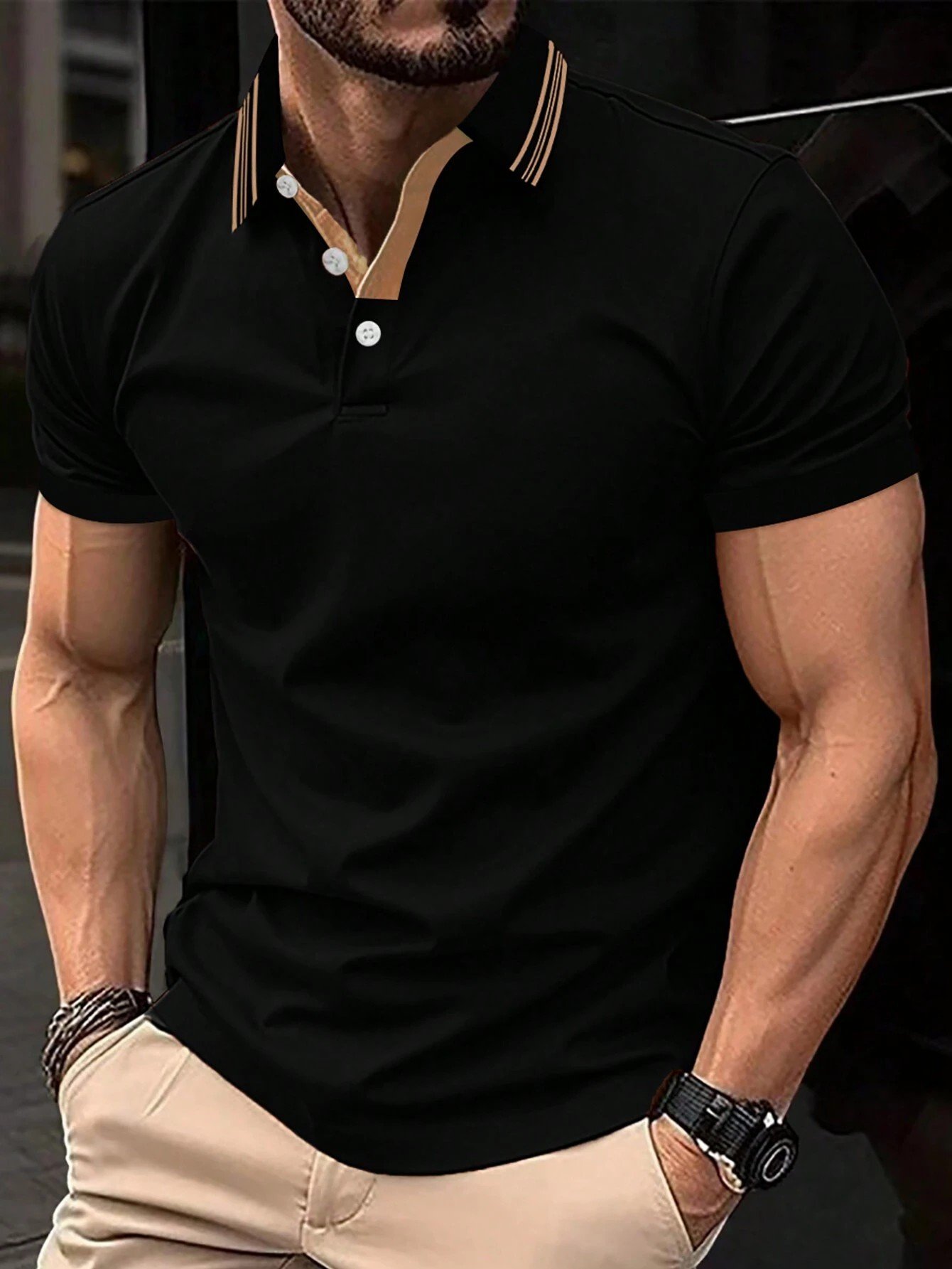 Camisa polo casual para hombre
