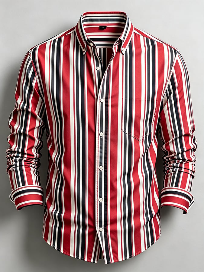 para hombre retro Abstract Art Print Comfortable ejecutivo Style camisa