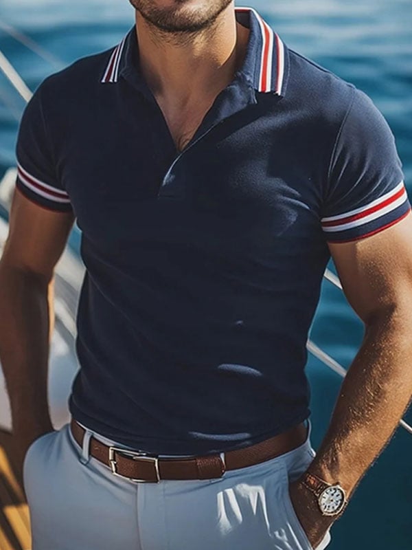 Camisa polo ejecutivo de manga corta para hombre