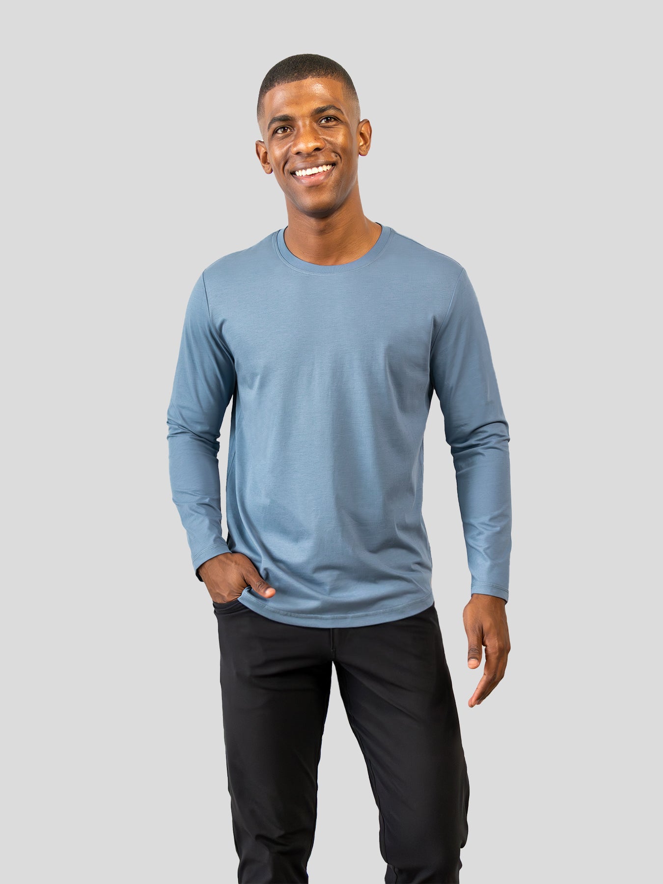 StaySmooth de manga larga Curve Hem Tee: de corte entallado