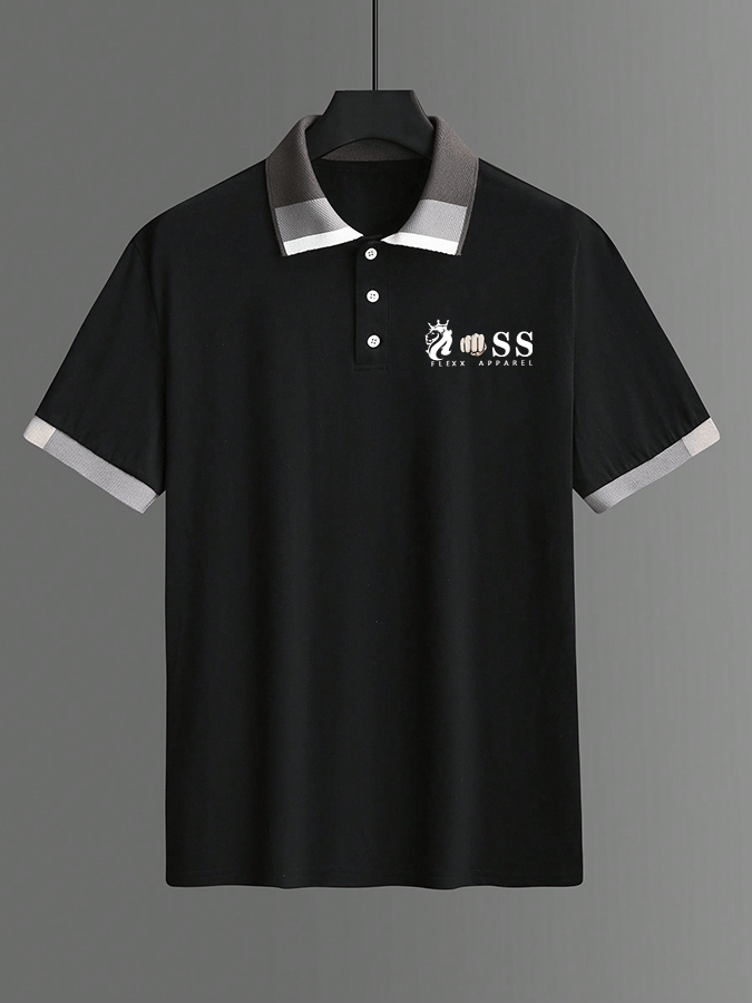 Camisa polo Letter estampado casual para hombre