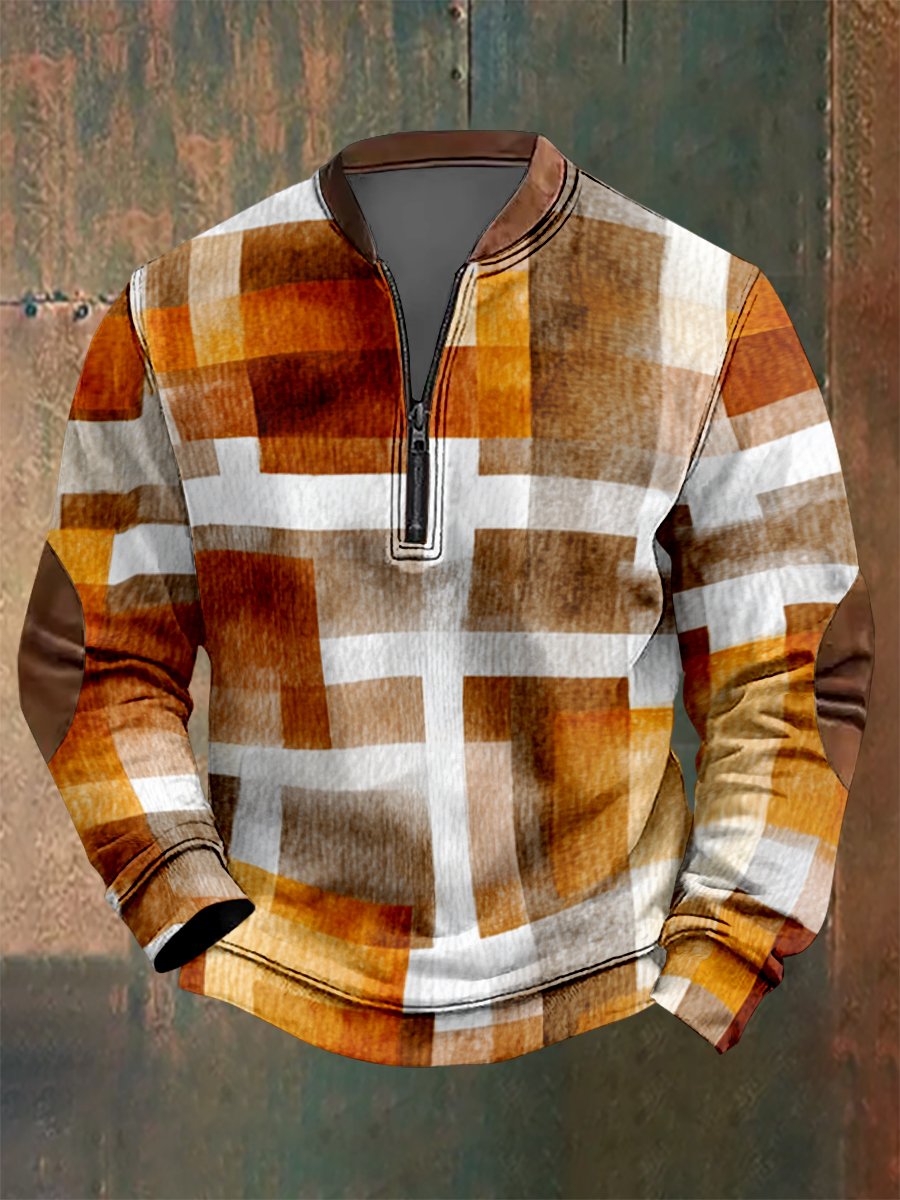 Sudadera vintage geométrico Style estampado para hombre