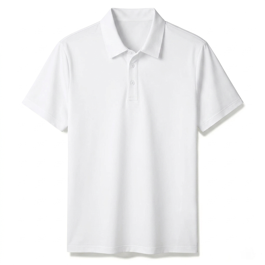 Summer de moda White estampado Polo de manga corta para hombre