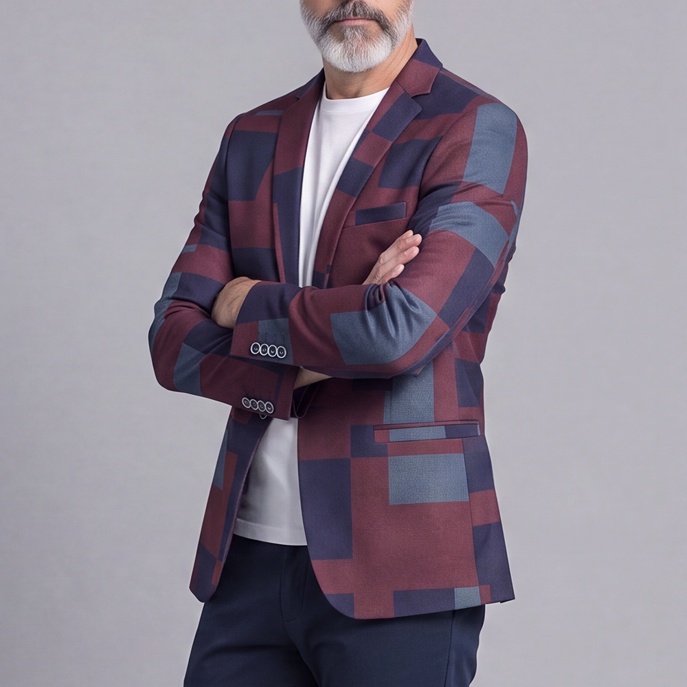 Casual Jacquard Slim-Fit Suit para hombre