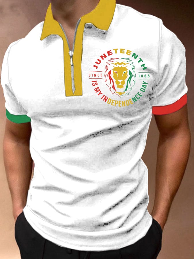 Camisa polo Juneteenth Is My Independence Day Since 1865 estampado para hombre