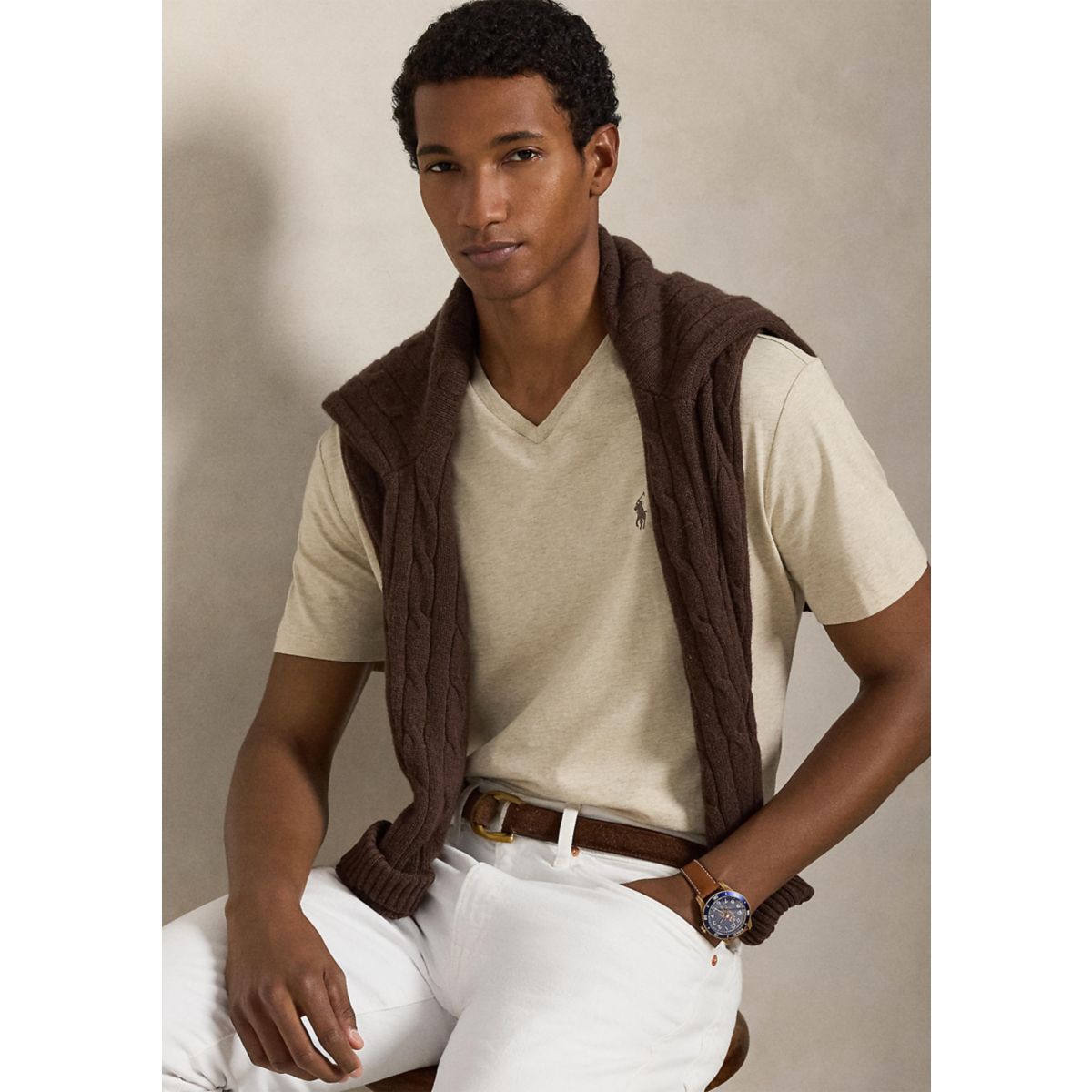 Classic Fit Jersey V-Neck T-Shirt - 4