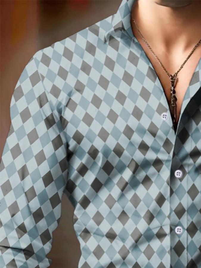 Ejecutivo Style geométrico Princamiseta para hombre
