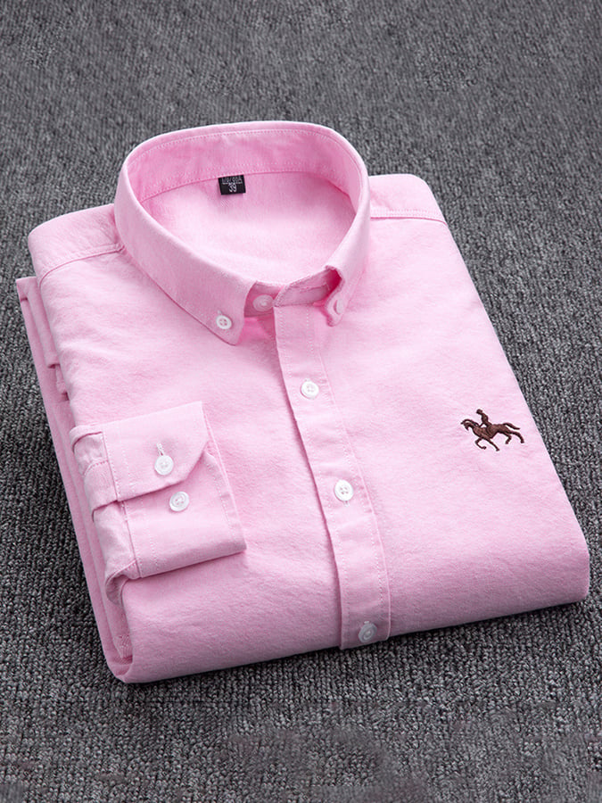 Camisa ejecutivo de algodón bordado para hombre