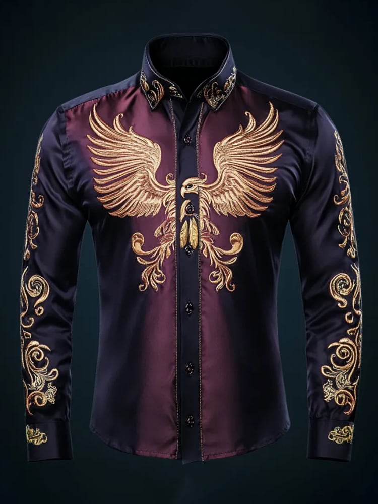 Camisa casual estampado de manga larga para hombre