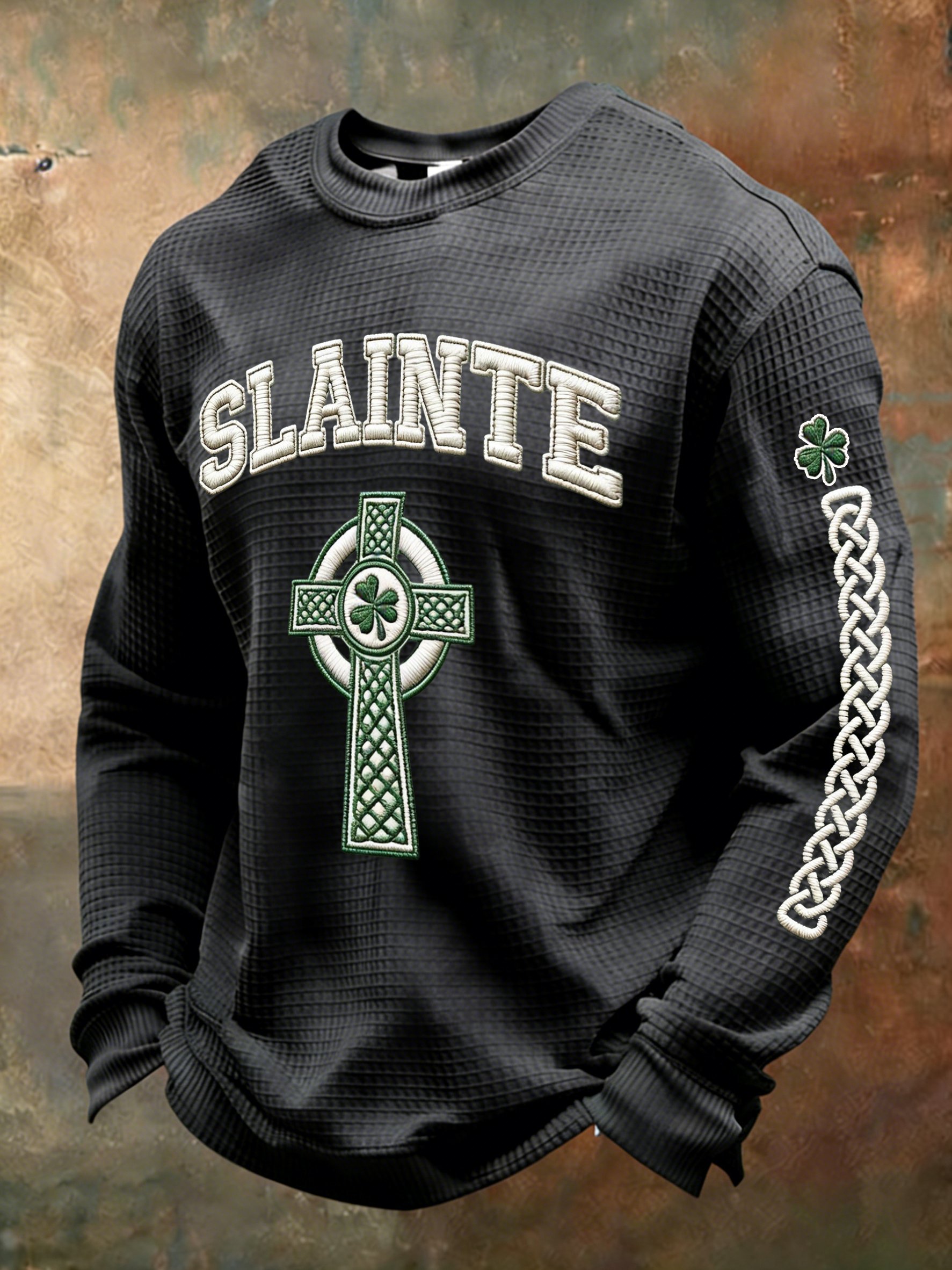 St. Patrick's Day Shamrock estampado casual Top para hombre
