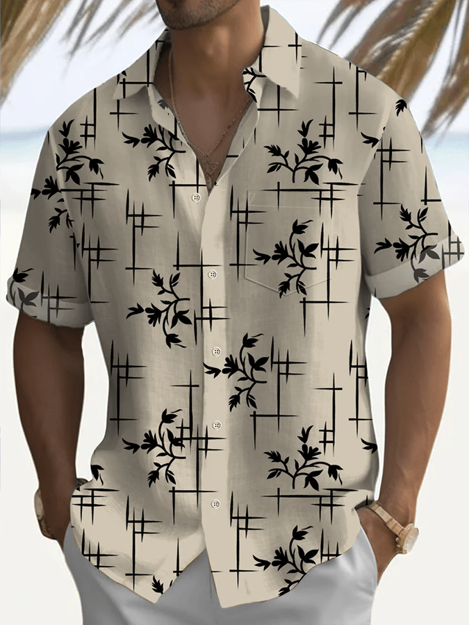 Camisa estampado Resort casual para hombre