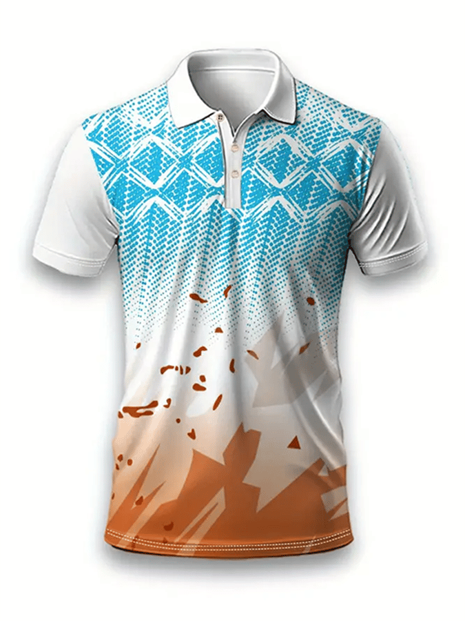 Camisa polo Golf casual estampado casual para hombre