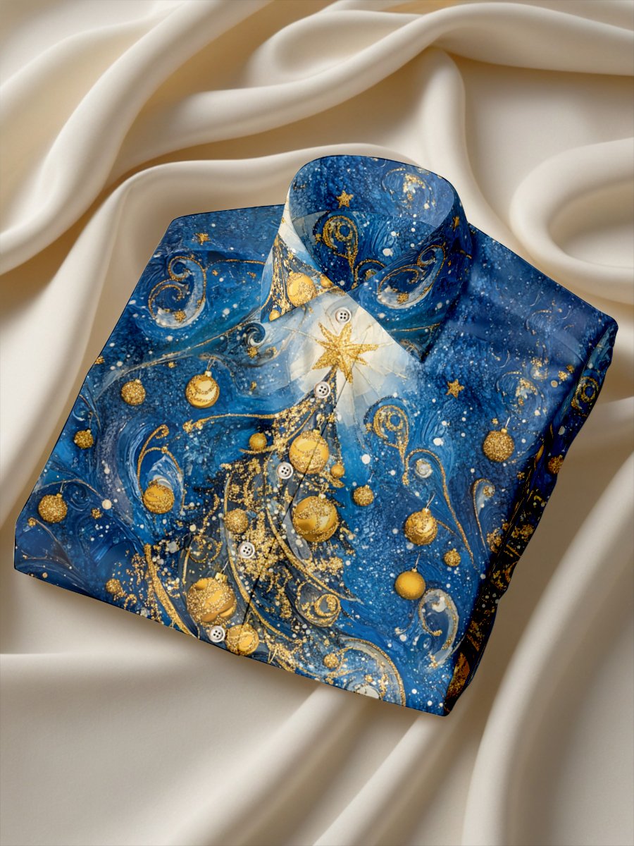 Camisa de lujo Christmas de manga larga para hombre