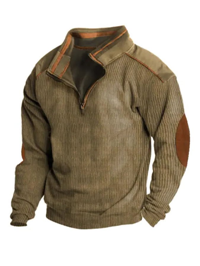 Sudadera casual Stand cuello cierre para hombre
