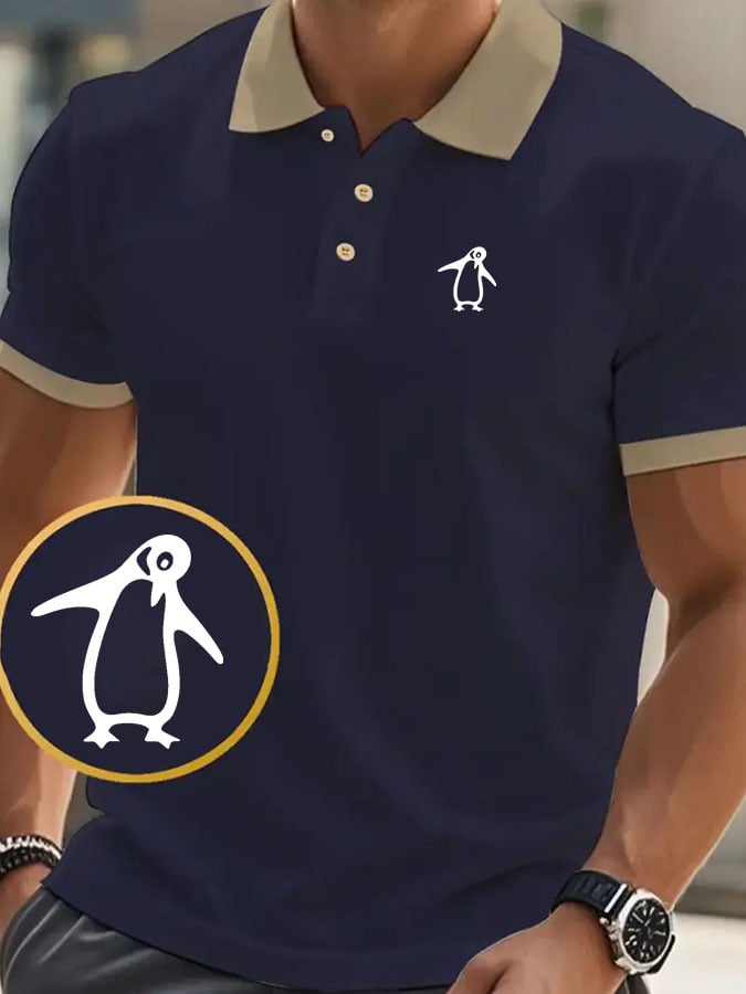 Camisa polo clásico casual with penguin estampado para hombre