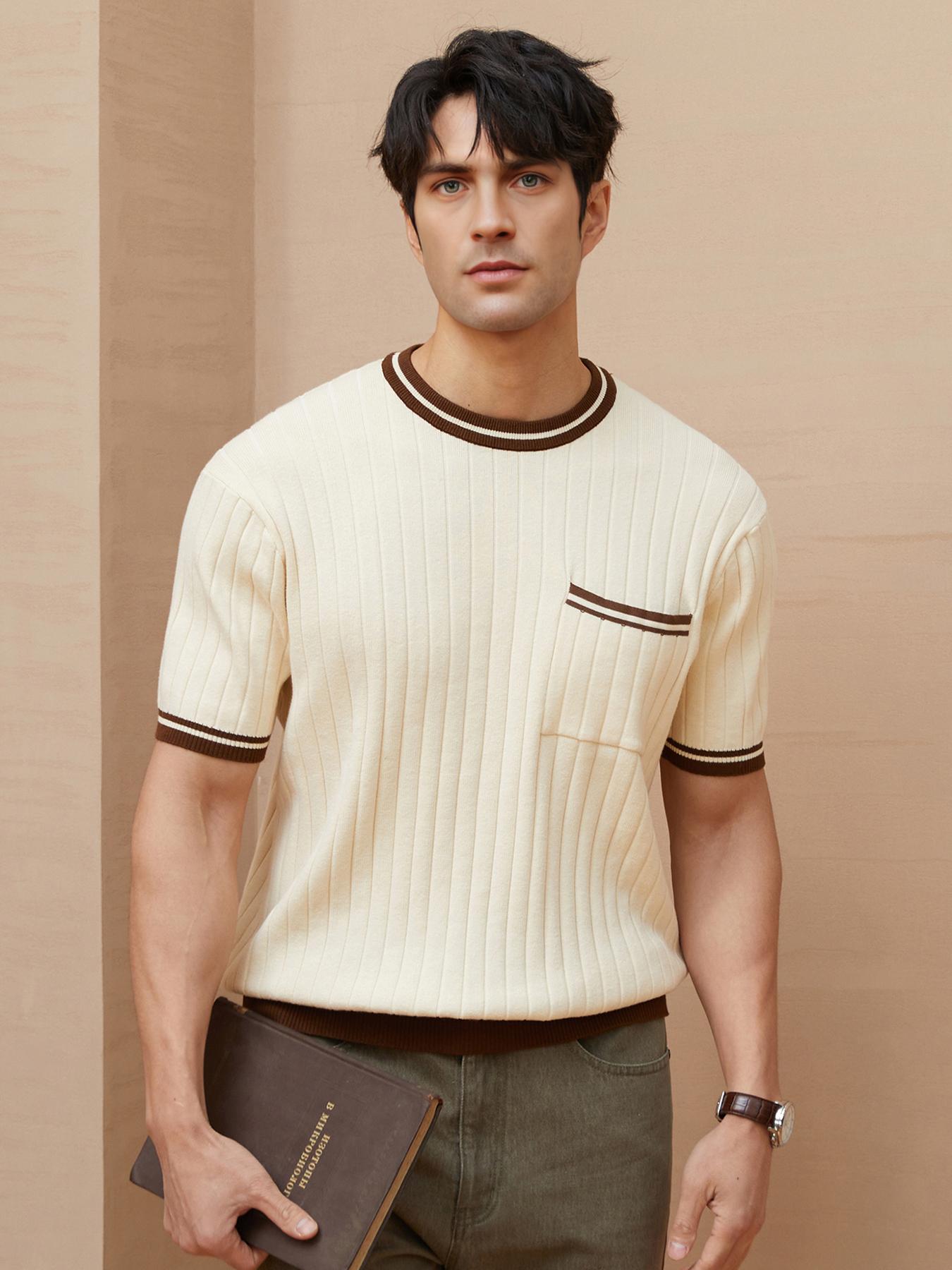 Camiseta Gentletejido vintage Style de manga corta tejidoted