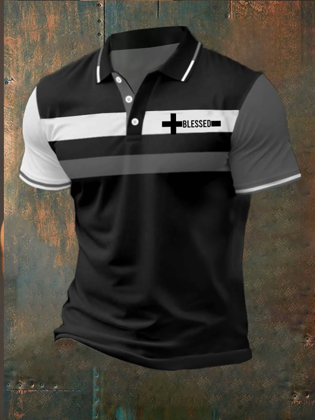 De moda casual Faith Contrast Color Polo para hombre