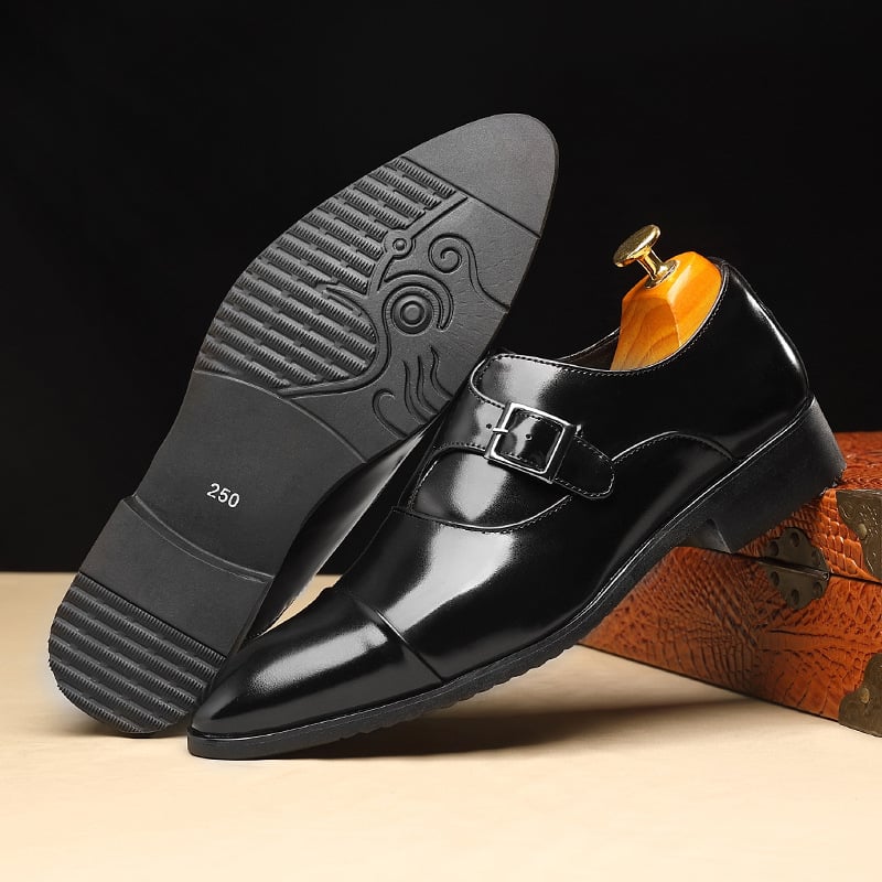 Zapatos Black Pointed Toe European And American British Style ejecutivo para hombre