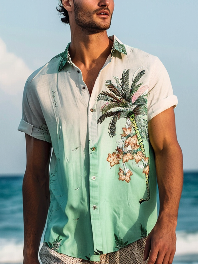 Camisa Moisture Wicking Gradient Coconut Hawaiian