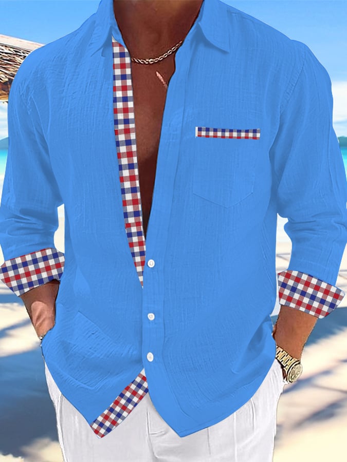 Camisa casual Hawaiian estampado Lapel para hombre