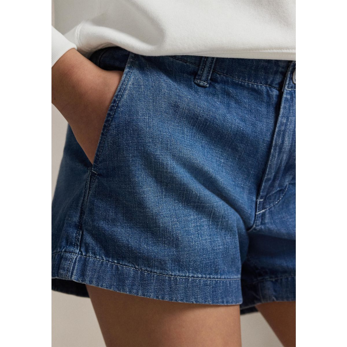 Girls 7-16 Indigo Cotton Denim Short - 2