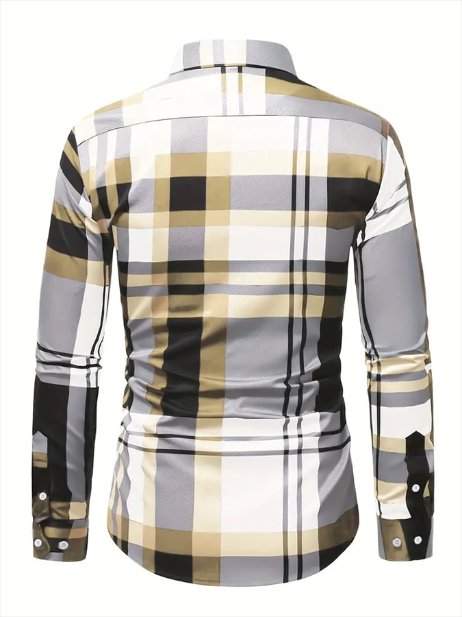 Camisa a cuadros ejecutivo casual para hombre