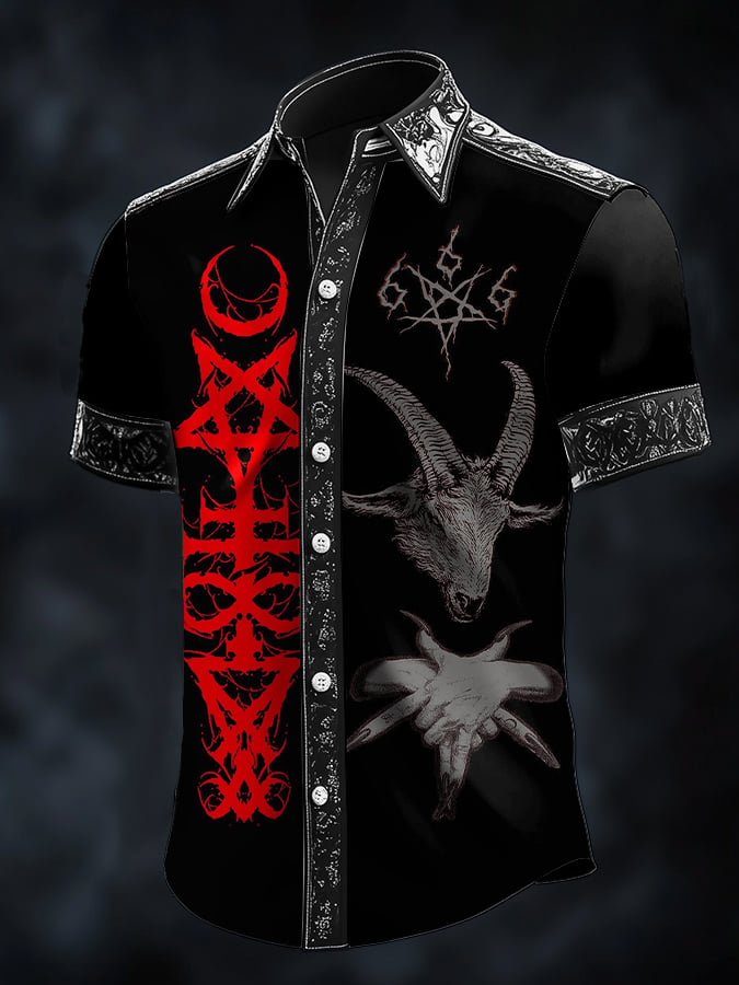 Camisa Dark Devil satén para hombre