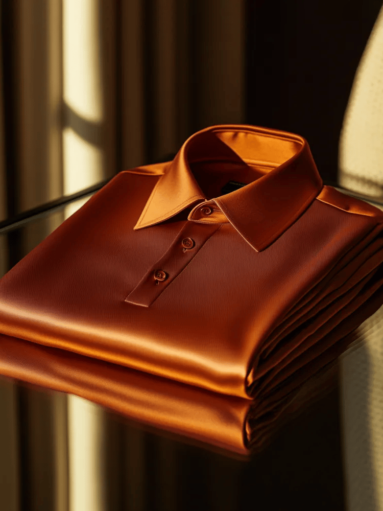 Camisa polo vintage ejecutivo de manga larga para hombre