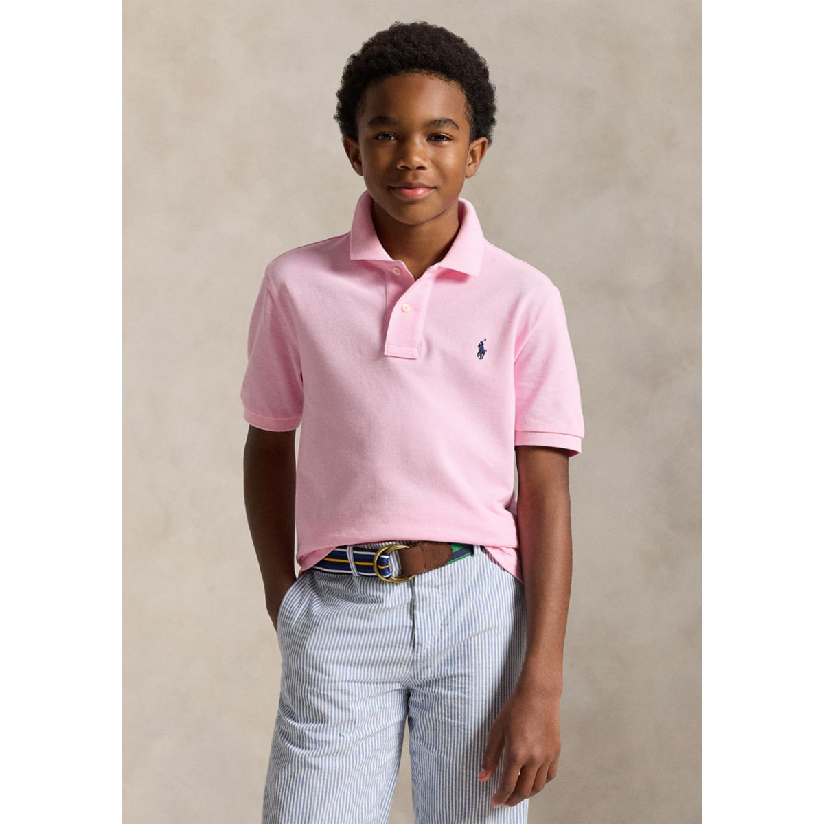 Boys 8-20 Cotton Mesh Polo Shirt - 1