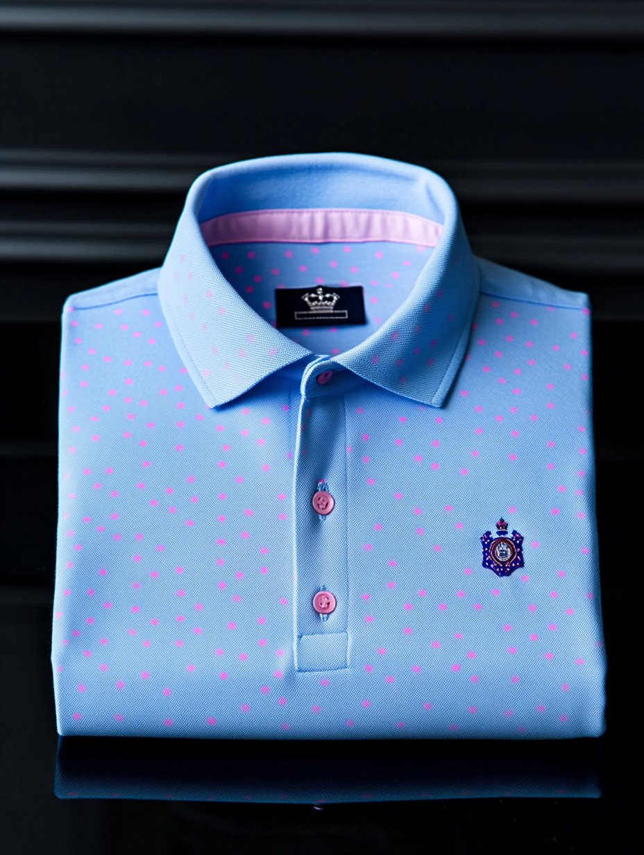Camisa polo clásico ejecutivo Logo Button de manga corta para hombre
