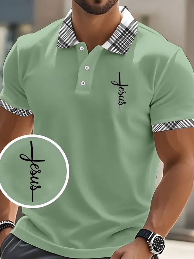 Casual Contrast Color Faith Polo para hombre