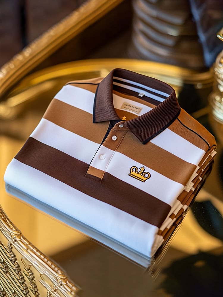 Camisa polo clásico ejecutivo Logo Button de manga corta para hombre