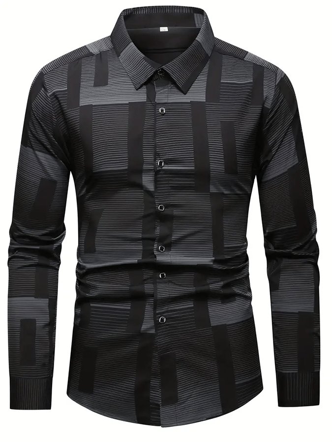 Camisa geométrico Design ejecutivo casual para hombre
