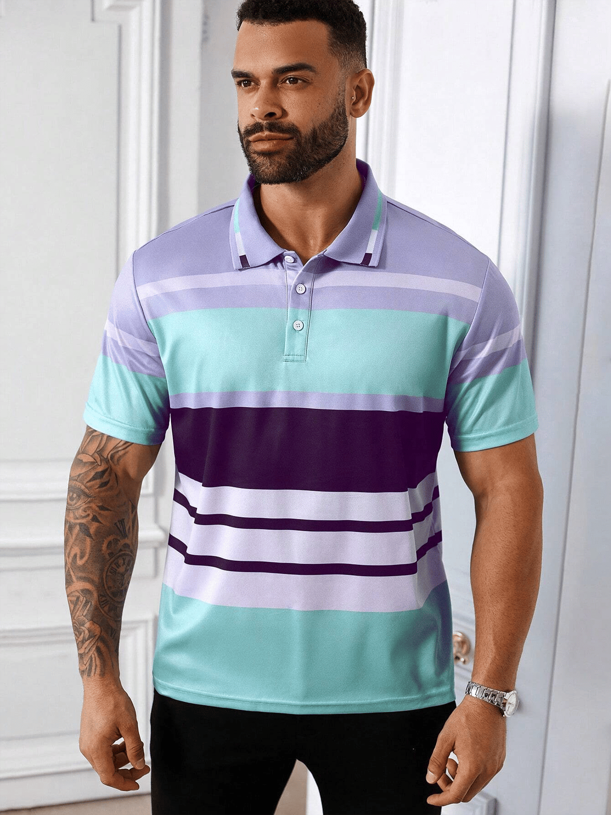 Camisa casual ejecutivo de moda polos para hombre