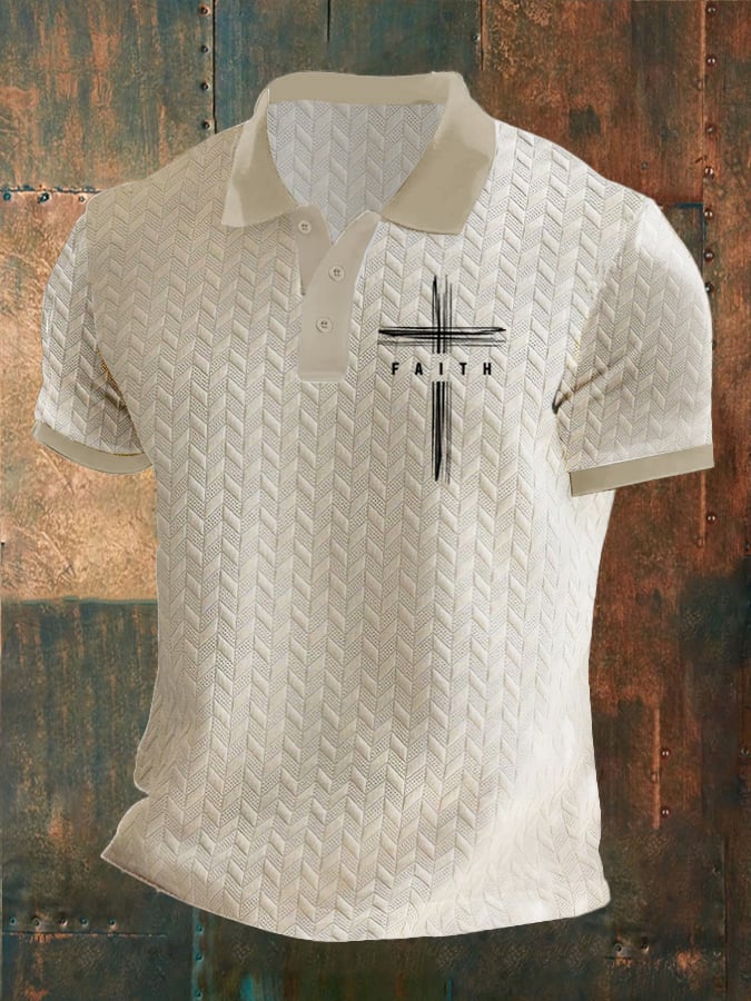 Camisa polo Faith estampado Button Design para hombre