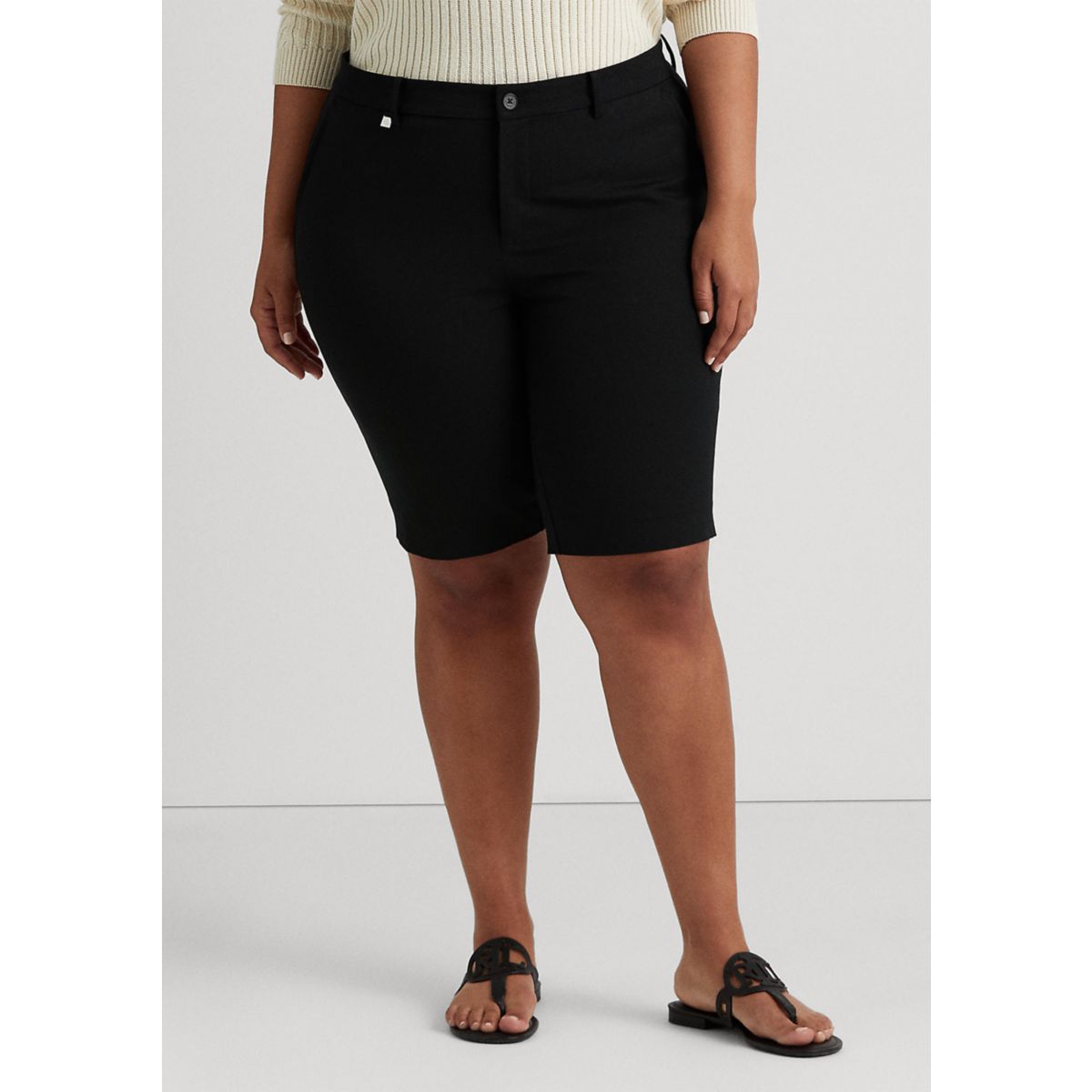 Plus Size Bi-Stretch Twill Short - 1