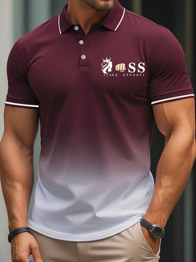 Camisa polo ejecutivo with contrasting color estampado para hombre