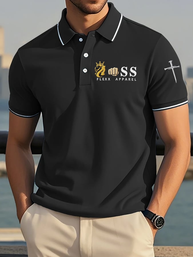 Camisa polo de moda gráfico Design casual para hombre
