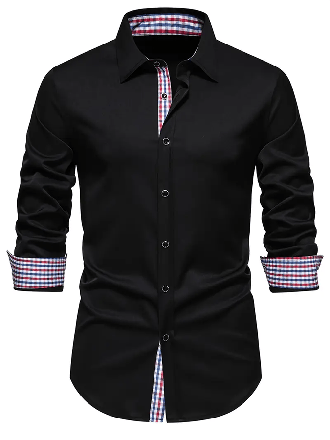 Camisa ejecutivo casual estampado de manga larga para hombre