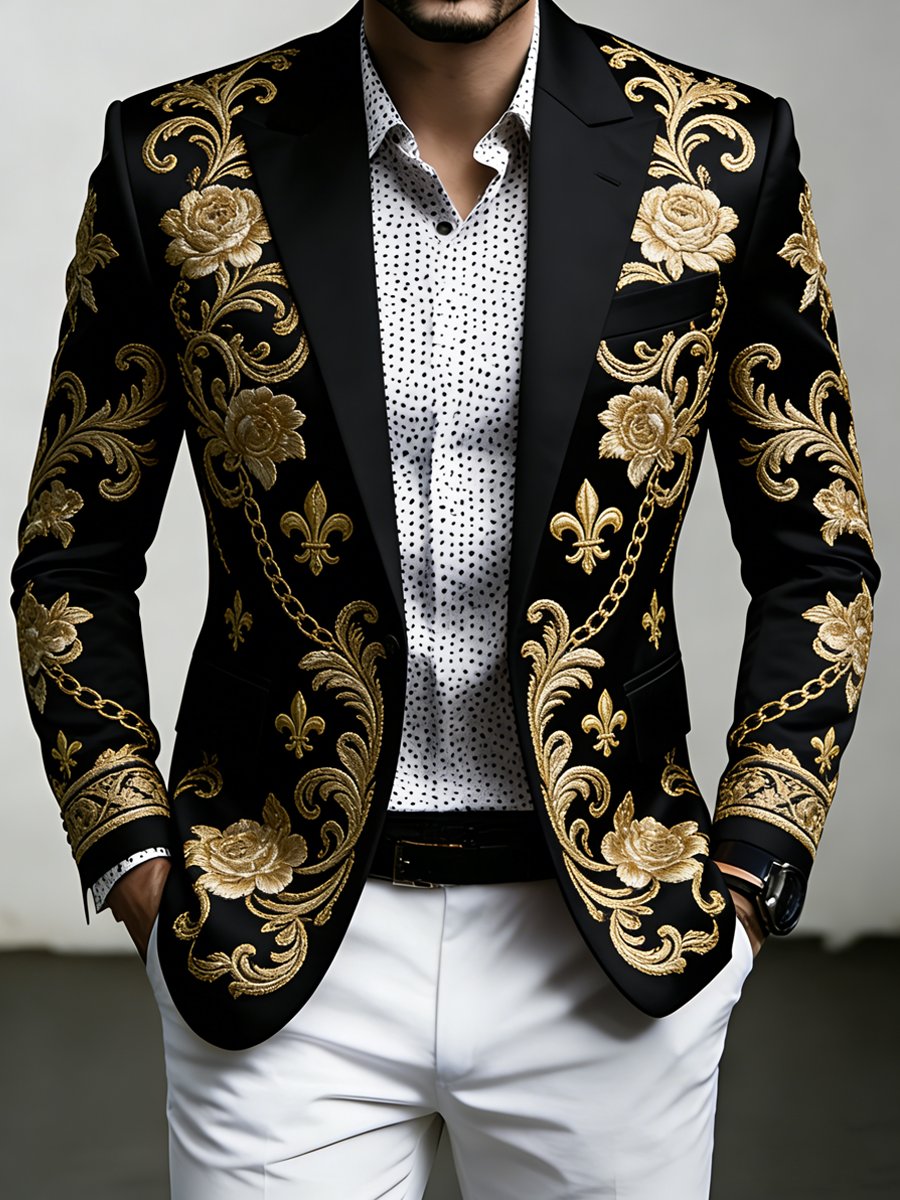 Chaqueta de lujo Carnival floral Lily estampado Suit para hombre