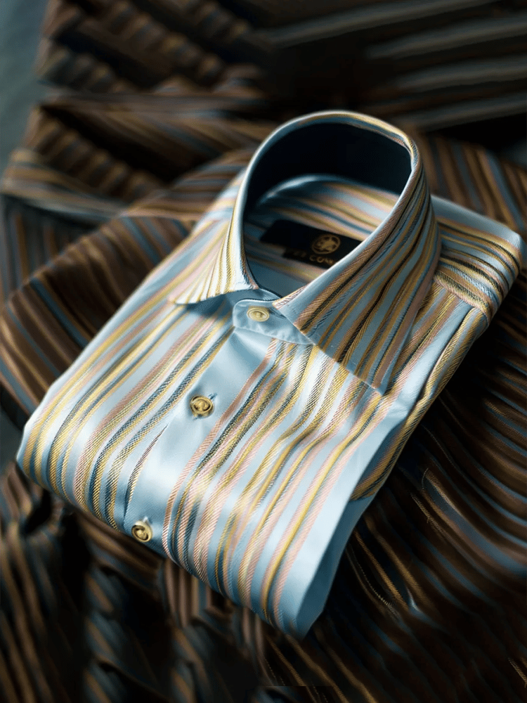 Camisa satén Luxe de manga larga con botones para hombre
