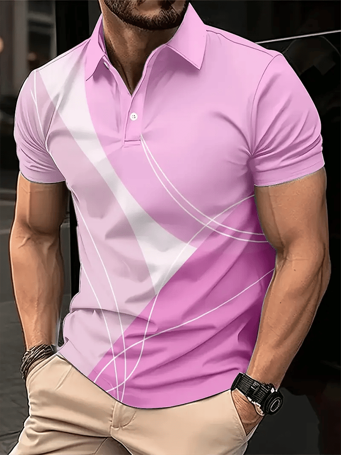 Camisa polo Golf casual estampado casual para hombre