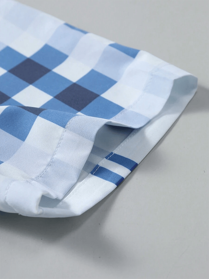 Camisa a cuadros ejecutivo de manga corta para hombre