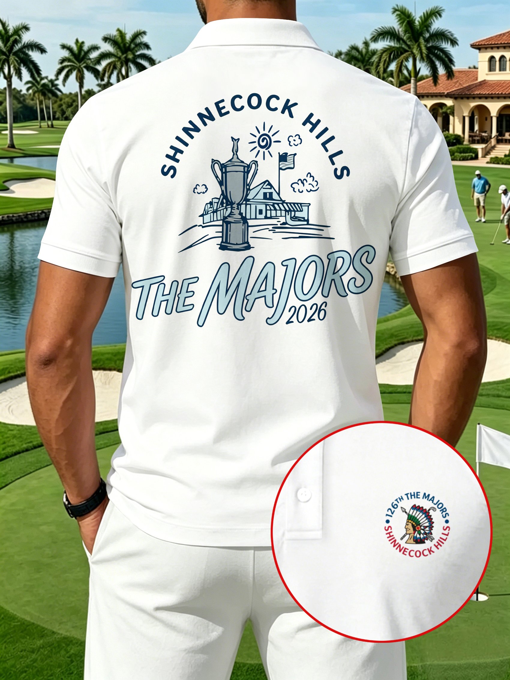 Golf Enthusiast estampado casual Polo para hombre