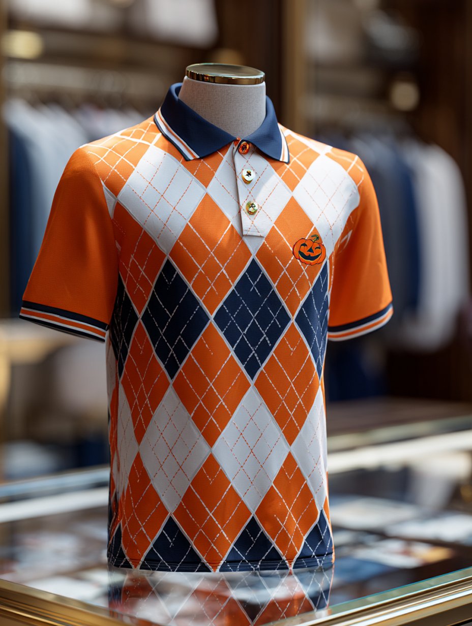 Camisa polo Holiday Check casual de manga corta para hombre